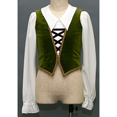 ペザントベスト01子供用オリーブ系:boy08peasant-vest01_grn