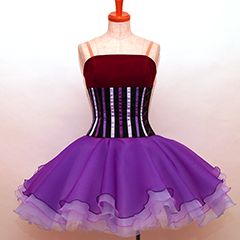 ベアトップストライプドレス01ワイン系:rtu19baretopstripe01_wn